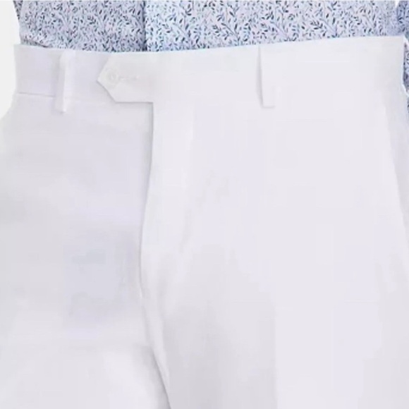 NWT Men’s Modern Fit 100% Linen Trousers | Size 44W x 32L | Bright White - Picture 4 of 11